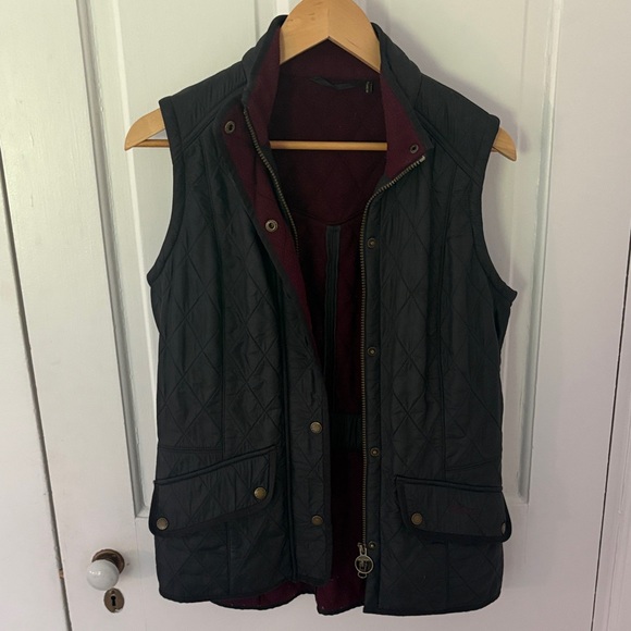 Barbour Black Quilted Vest with Stand-Up Collar - Picture 1 of 2